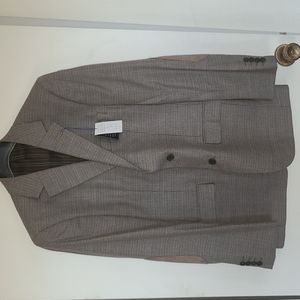 38R Taupe Micro Check Stafford Essential Sport Coat